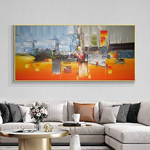 Yzbedset Апстрактна портокалова пејзаж слика рачно обоено масло сликарство на платно Неискрена модерна wallидна уметност за дневна соба