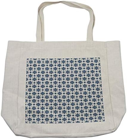 Амбесон холандска торба за шопинг, цветајќи цветна шема со Ромбус Дизајн Историски холандски дизајн Делфт, еколошка торба за еднократна употреба
