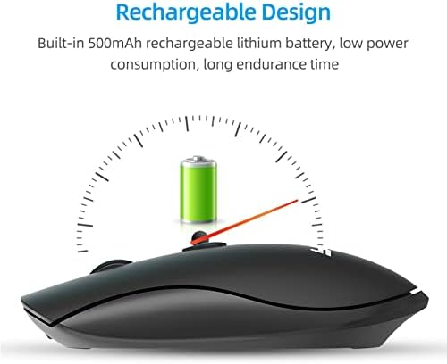 ХУИОП Г864 2.4 Г Безжичен Ergономски Дизајн На Глувчето Со 3 Брзини Прилагодлив ДПИ Вграден 500мах Литиумска Батерија На Полнење Црна