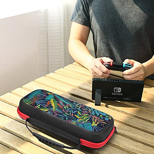 Тропски растенија кои носат случај за Nintendo Switch Заштитна преносна торба за патувања со тврда школка за торбичка за торбички