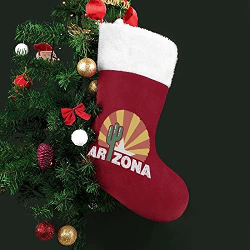 Знамето на кактусот Аризона персонализирано Божиќно порибување Божиќно камин семејна забава што виси украси