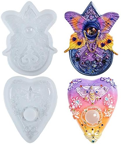 Окулус Планит силиконски смола калапи пеперутка и молец за епоксидно леење, полимерна глина занаетчиски проект 2-во-сет 5,3 инчи