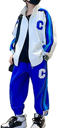 Loodgao Kids Boys Tracksuit zip stand stand stare sweatshirts со џогер џемпери спортски облеки во комплети