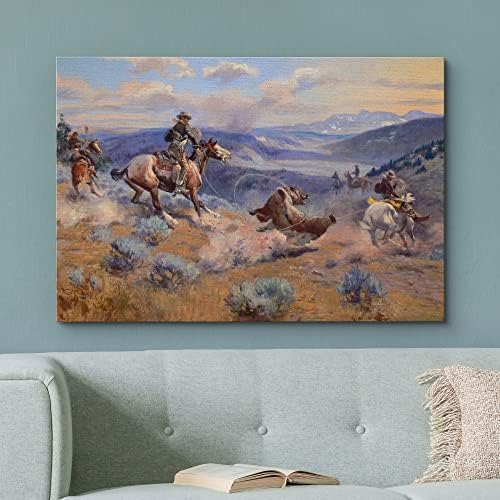 Wall26 платно печатење wallидни уметности Свифт коњи се посигурни отколку што ги водат Чарлс Расел животни диви животни илустрации реализам рустикална