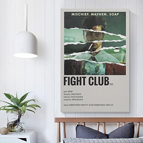 Постер за борба против клубот Минималистички постер 90 -тина платно wallидна уметност соба естетски декор постери 12x18inch