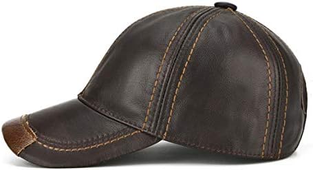 Оригинална кожна машка капа за бејзбол, прилагодлива на отворено вистинско кожено безбол капа, возејќи капа од сонце за пролет
