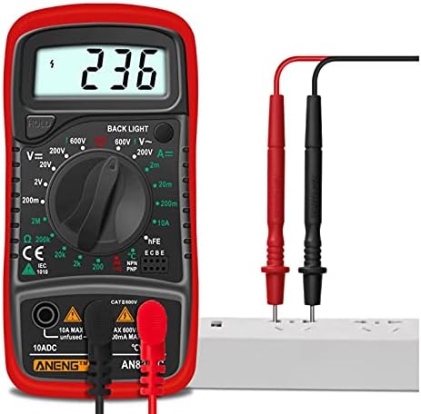 SJYDQ Дигитален мултиметар AC/DC Ammeter Volt Ohm Tester Meter MultiMetro со Thermocoupe LCD задно осветлување преносен