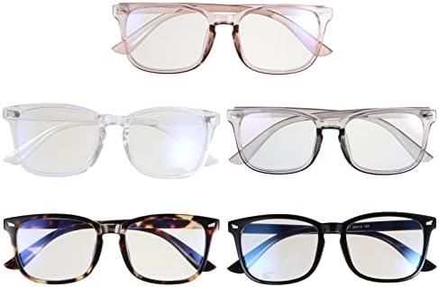 Mobestech 5pcs Видео Очила Возрасни Читање Блокирање Рамка Жените Очила Квадратни Ув Мажите Светлина Оптички Очила За Анти-сини