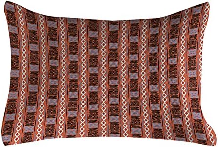 Племенски ватирана перница на Амбесон, топла обоена позадина со култура ромбуси линии и илустрација на вртливите, стандардната обвивка за