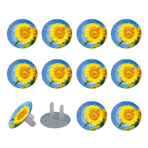 Обвивки на приклучокот за излез 24 пакувања, заштитник на жолтото сончогледово небо, со 2-тркалезни пластични приклучоци за електрични