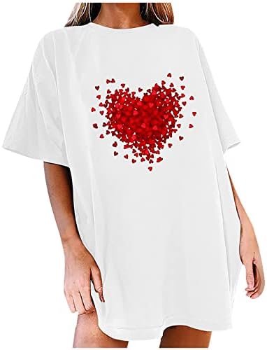 Врвна кошула за жени летна есен удобност боја 2023 облека трендовски кратки ракави екипаж графички салон скромен врв