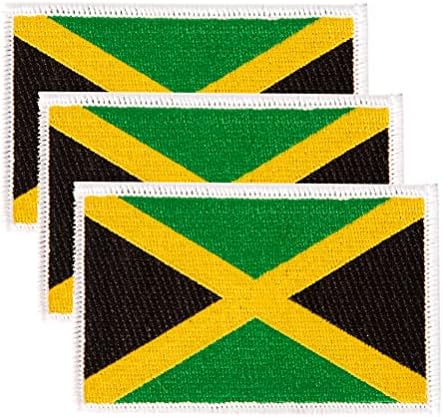 Јамајка Знаме Печ Рефус 3.5 инчен х 2.25 Инчен Држава Железо На Шие Везени Тактички Ранец Капа Кеси Јамајка