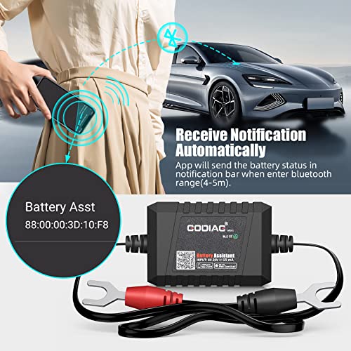 Godiag Auto Battery Monitor, Bluetooth 4.0 Тестер за батерии безжичен автомобил 6 ~ 20V автоматски напон полнење на системот за полнење