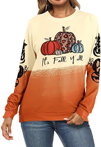 Floyuените на Флоју, падот на џемпери е изветвена изветвена лесна пулвер за Ноќта на вештерките од тиква графичка кошула со долг ракав