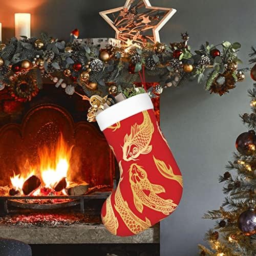 Аугенски Божиќни чорапи Кои крап риба Кинески двострано камин што виси чорапи