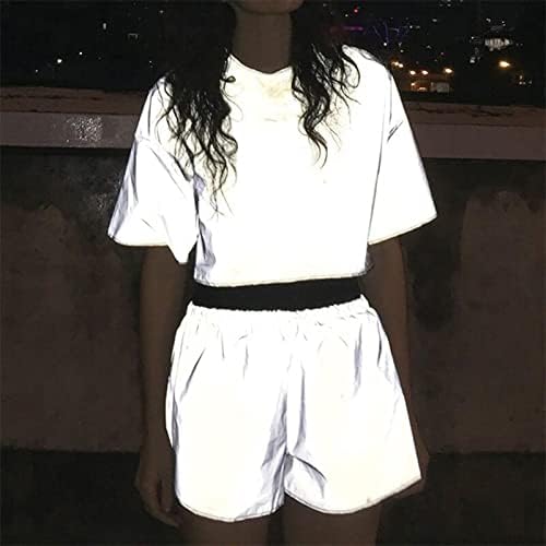 Xiloccer Shorts Lounge постави женски секси рефлексивни шорцеви панталони сјајни спортови на ноќен клубски фестивал рива облека
