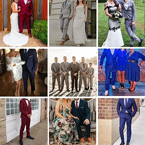Mens Suit Solid Two Chets Slim Fit Cuit Постави за свадба формален деловен костум мажи 3 парчиња костуми за панталони за елек.
