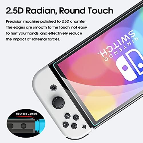 Заштитник на екранот за Nintendo Switch OLED 2021 Нов модел, Xinruisen 2pack Tempered Glass Ection заштитник за Nintendo Switch OLED 2021,