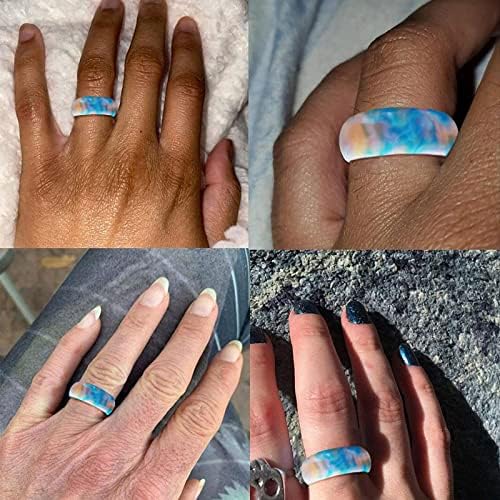 Женски прстени моден сино облак акрилик совпаѓачки прстен шарен дебел прстен накит едноставен стил сино облак лакис прстени венчален прстен
