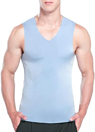 Bmisegm летни мажи кошула маица мраз свилен елек фитнес широко рамо што работи спортови беспрекорно брзо сушење во внатрешноста и култура