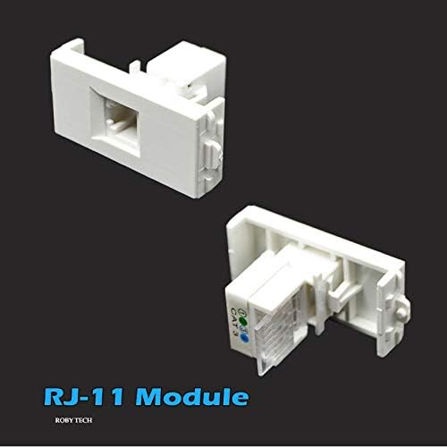 Ѕидна Плоча СО RJ-11 + ТВ + RJ - 11 Клучен Модуларен Телефон Cat3 PSTN Приклучоци Приклучок Бели Декоративни Предни Плочи Уред