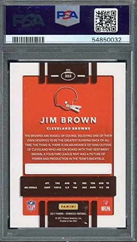 Jimим Браун 2017 Фудбалска картичка Панини Донрус 203 оценета PSA 10