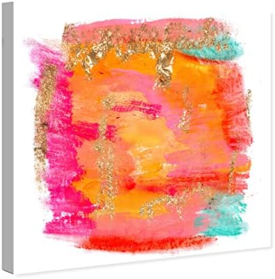Оливер Гал уметник копродукции Апстрактна wallидна уметност платно го отпечати „Newујоркер во пролет“ домашен декор, 12 „x 12“, портокалово,