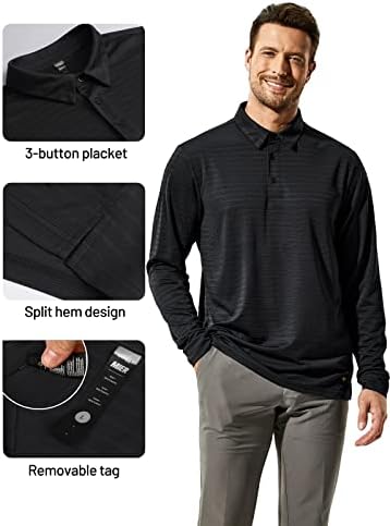 Брзи суви полови кошули на Миер, кратки и долги ракави Полиестер, обични голф кошули со меки кошули за дишење