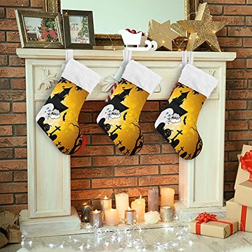 Алаза Божиќни чорапи Гранџ Ноќта на вештерките и тикви класични персонализирани големи декорации за порибување за семејни празнични сезони за
