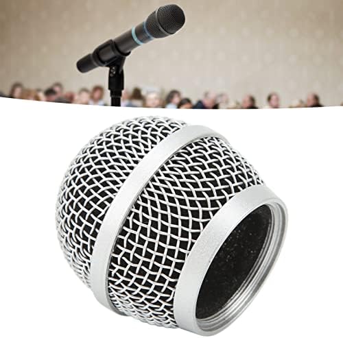 Глава на топката со микрофон, капакот од не'рѓосувачки решетки за челична микрофон за замена за PG58 BLX288