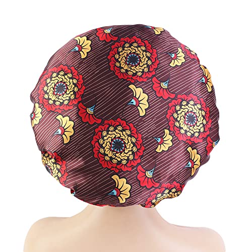 4 парчиња екстра голема сатенска хауба африканска печатена ткаенина за нега на коса, капа капа за спиење капа дами турбани бандани двојни слоеви
