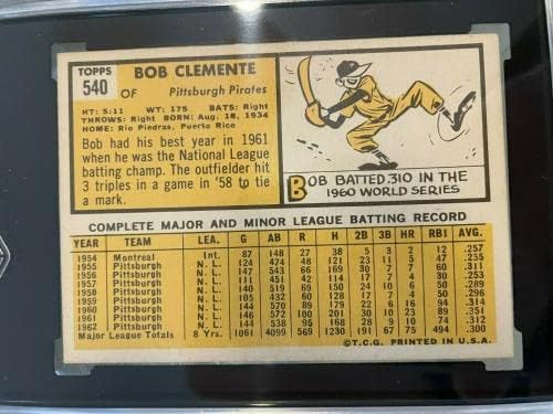 1963 Топпс 540 Роберто Боб Климент Питсбург Пирати Бејзбол картичка SGC 5 EX - Плабни бејзбол картички