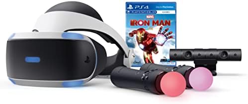 Sony PlayStation VR Iron Man VR пакет, бел: слушалки за PlayStation VR, камера, 2 контролори за движење движење, дигитален код на