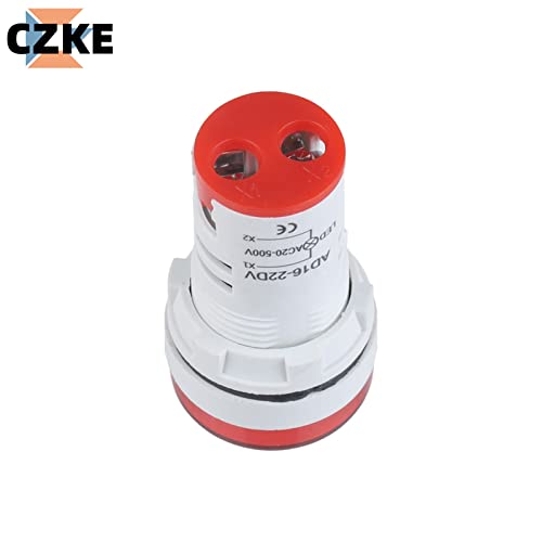 NDJQY 2PCS мини дигитален волтметар 22mm Round AC 12-500V Тестер за напон на напон монитор за монитор LED индикатор за LED 30x30mm