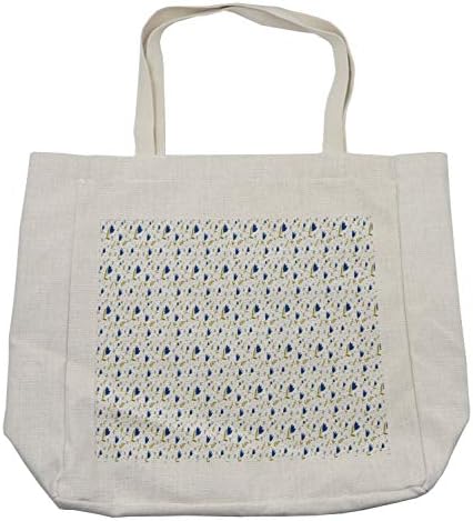 Амбесон Скандинавска торба за купување, цветни сини лалиња цвеќиња модерна современа стил природа, еколошка торба за еднократна