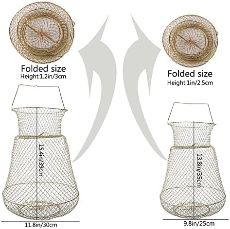 NSWDHY Galvanized Steel Wire Rish Baskets, корпи за риба од риболов, преносен риболов корпа, стабилна и лесна за употреба