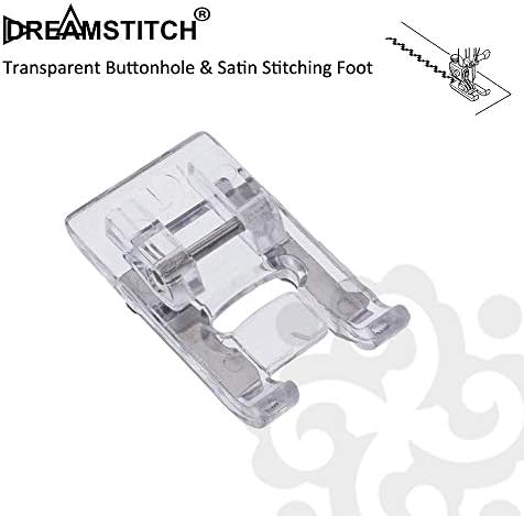 DreamStitch 40110165 7мм сатен-бод Пресич за нозе Транспарентно копче за нозе за сите ниски шанци на пејач, брат, Вавилок, Евро-Про, Јаноме, Кенмор,