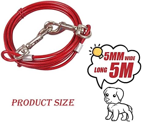 Tiaofy Dog извадете кабел ， тешки врзани кабел за кучиња до 250 килограми ， 16ft синџири на кучиња за надворешно на отворено ， анит 'рѓа џвака