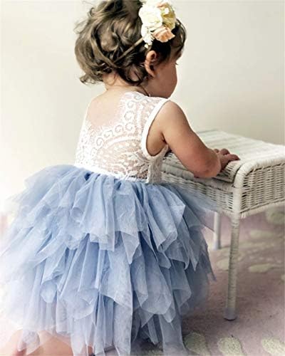 2Bunnies Девојче Peony Clace назад A-line Tiered Tutu Tulle Party Flower Girl Dress