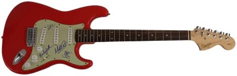 Возење целосен бенд потпишан автограм со целосна големина тркачки автомобил Црвен Fender Stratocaster Electric Guitar W/ James Spence