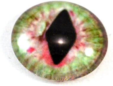 25мм стакло око црвен и зелен змеј или мачка очното јаболко за таксидермиски скулптури или накит што прават приврзоци занаети 1 инч