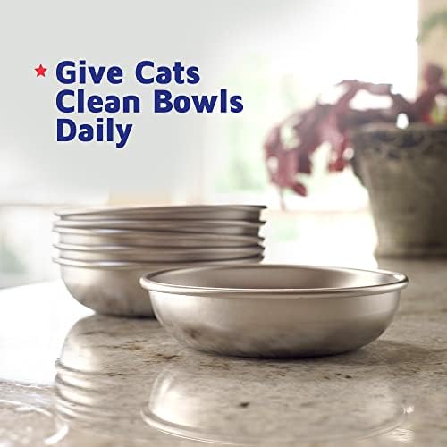Чадови за мачки од не'рѓосувачки челик за храна и вода од страна на Америка - направени во САД - безбедна машина за миење садови, човечко
