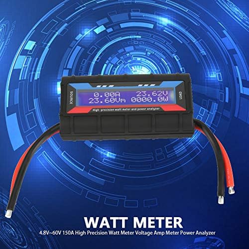 Ват метар, монитор за перформанси на потрошувачката на батеријата за напон на напон од 150А напон со задно осветлување на LCD за RC,