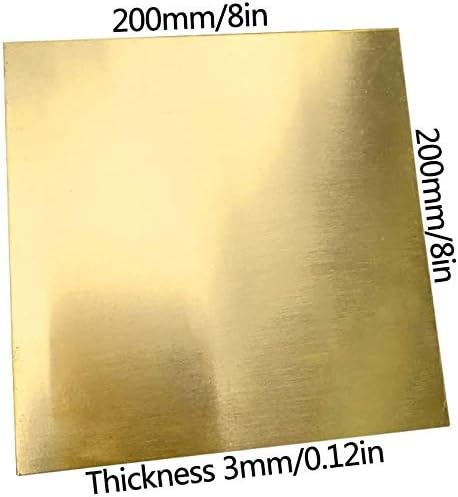 Дебелина на месинг со месинг плоча од месинг 0. 11 во бакарен лист 8x8 in за метална обработка занаетчиски DIY, разни спецификации метална фолија