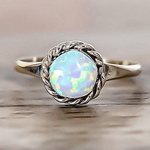 Модни ветувања прстени за жени 8 парчиња природен опасен скапоцен камен за ангажирање на накит симулирани дијамантски венчални прстени подароци