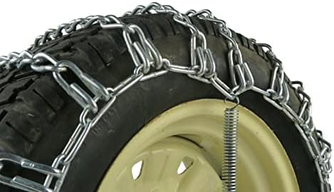 Продавницата РОП | Пар од 4 ланци на гуми за врски и затегнувачи за косилка за тревници Johnон Дер се вклопуваат 26x13x10
