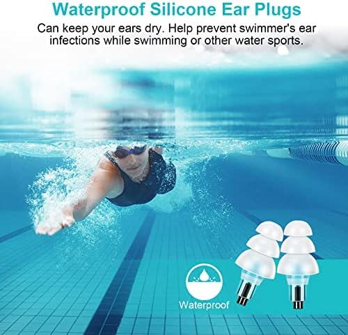 Slevnyen 2 пара приклучоци за ушни уши, силиконски уши што можат да се користат, ушни приклучоци за откажување на бучава за спиење, пливање,