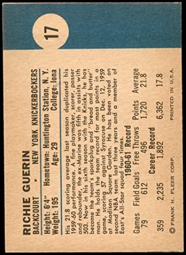 1961 Флеер 17 Ричи Герин Newујорк Никс екс/планински Никс Јона колеџ