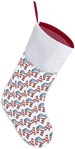 Демократска магаре шема Божиќ виси чорапи за порибување за Божиќно дрво за одмор дома