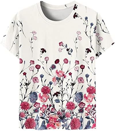 Дами брод вратот блуза салон на врвни маички кратки ракави графички опуштено вклопување лето есен блуза 2023 облека трендовски мг